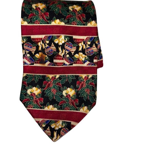 JosA Bank Coperate Collection, HandSewn Festive Holiday Silk Tie Made in USA - Picture 1 of 9